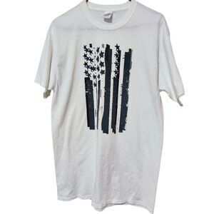 American Flag Tshirt Size Large Tall White Patriotic USA New